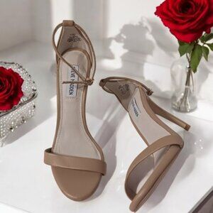 Steve Madden Size 7.5 Ankle Strap  Stecy Nude Tan Stiletto  Heels